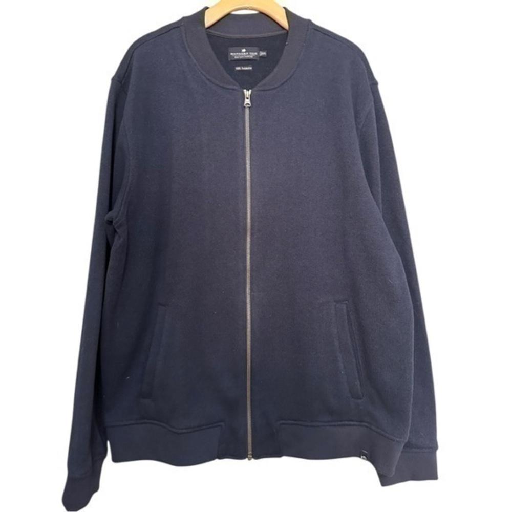 Southern Tide Men’s Size XXL Navy Blue Samson Peak Sweater Fleece Bomber Jacket